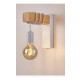 Aplique Colgante Portalámparas Metal Madera Vintage Negro Blanco