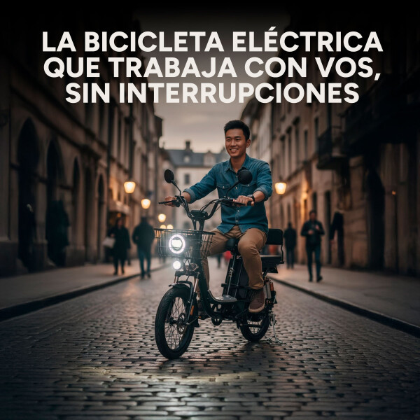 Bicicleta Electrica Gogreen Delivery R20 400w Bateria 26ah Color Negro