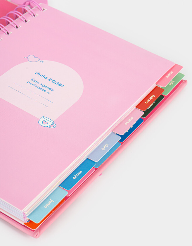 Agendas y Calendarios Estampados Agenda Corazones 2026 - Fucsia Medio