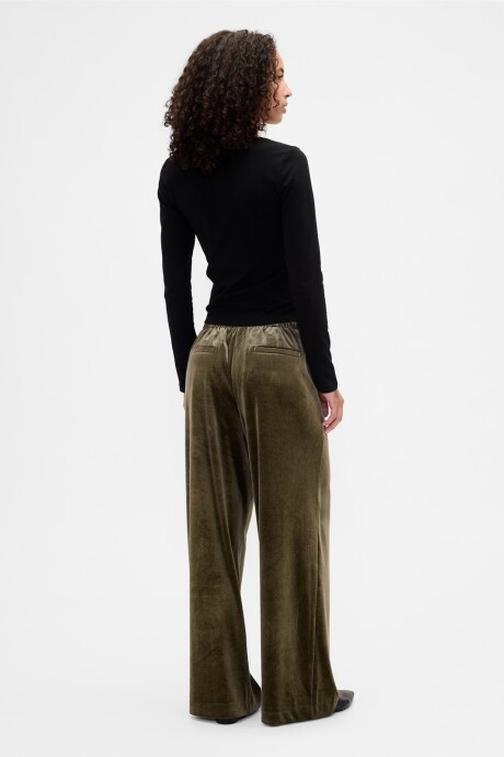Pantalón Terciopelo Mujer Green Khaki 123