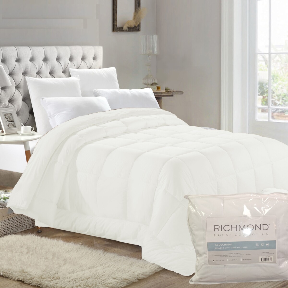 Acolchado 1 Plaza Richmond Plus - Blanco 