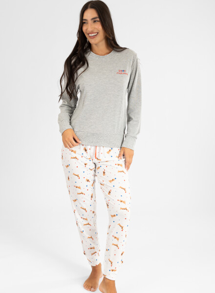 Pijama morning dog Gris