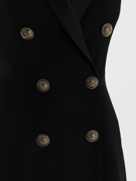 Balmain- Vestido Apparel Long 6 BTN Crepe Halterneck Negro