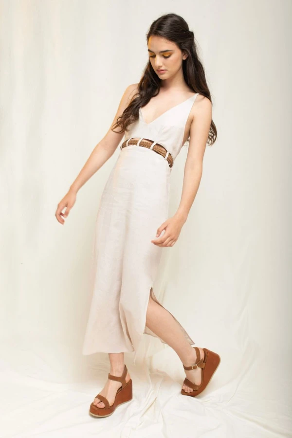 Vestido Talabartero Casual beige l