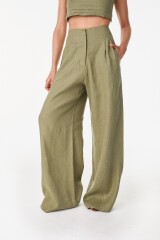 Pantalon Lino Soft Verde