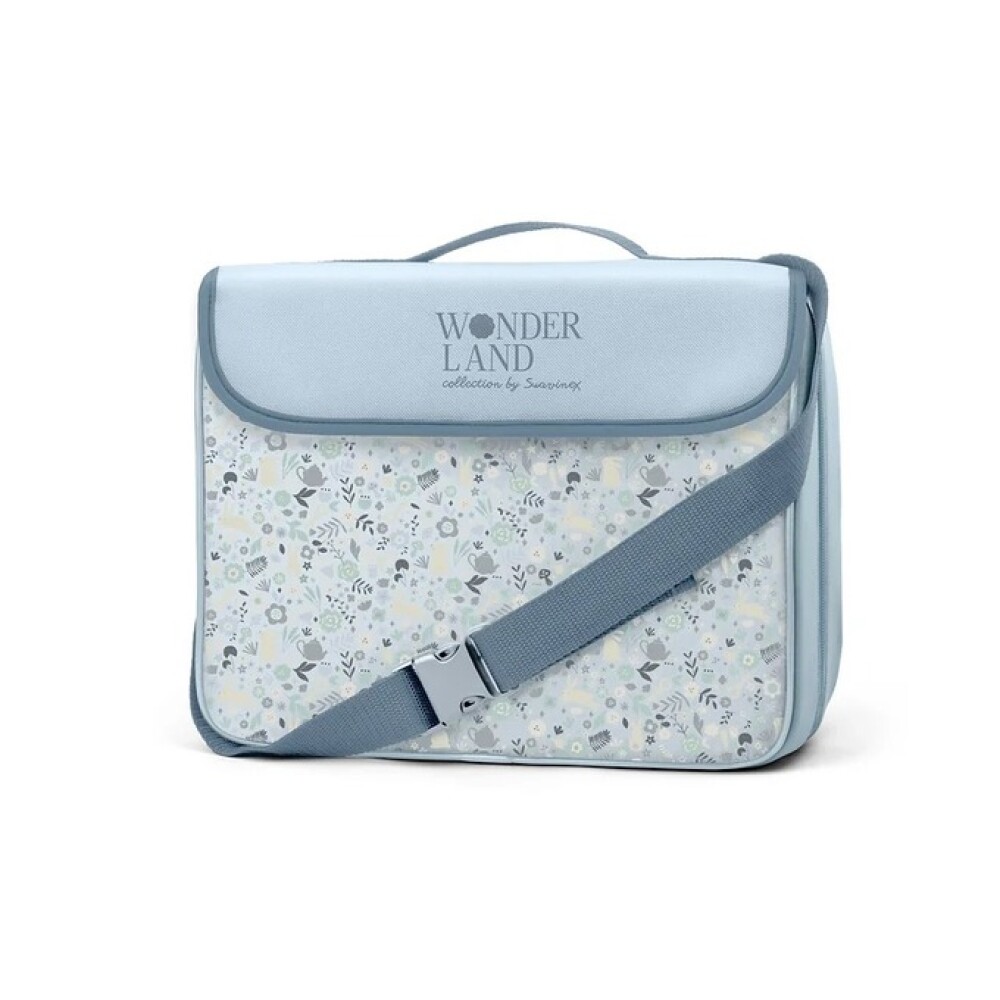 Silla de comer portatil SUAVINEX alzador mesa celeste