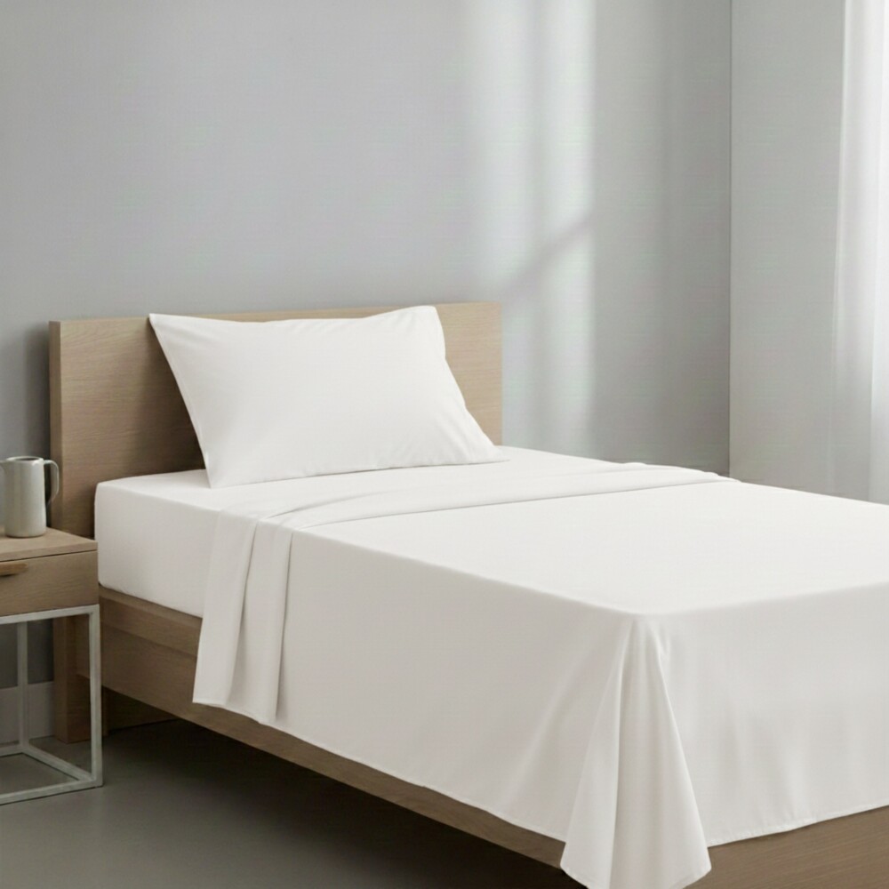 Juego de Sabanas 1 Plaza 200 Hilos - Pilar Blanco