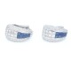 Caravanas en oro 18k blanco, brillantes y zafiro carré Caravanas en oro 18k blanco, brillantes y zafiro carré