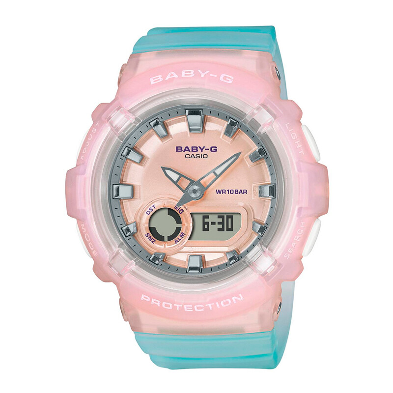 Reloj Baby-G Deportivo de Resina Rosa y celeste