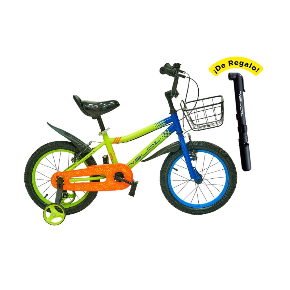 BICICLETA VELOZ 16" SPEEDY VERDE/AZUL CICBV16M-102-AR Unica