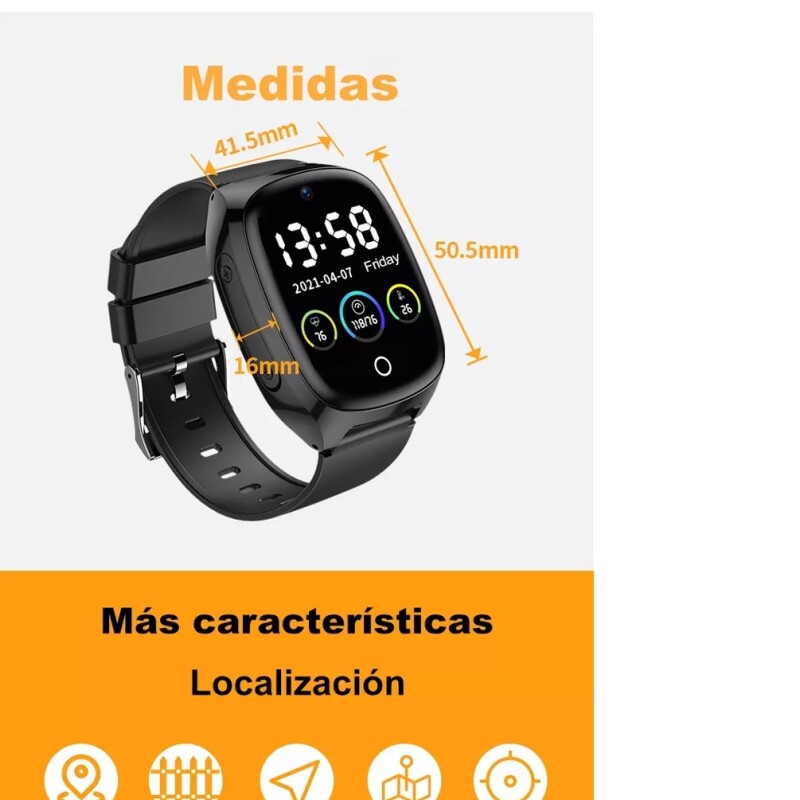 Reloj Teléfono 4g, Botón Sos, Gps Y Wifi Control Caídas Sin Color