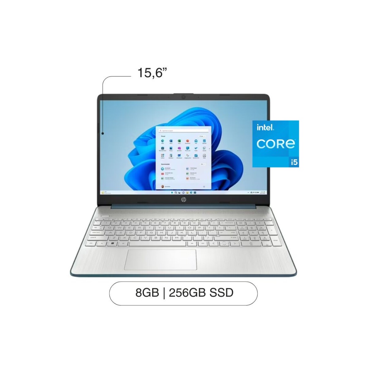 Notebook HP 15-DY5885WM 15,6' 256GB / 8GB I5-1235U W11 - Spruce Blue 