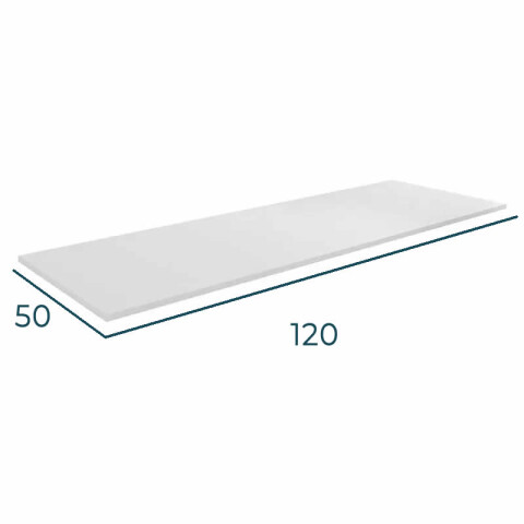 Mesada tapa de 120x50 en MDP para cocinas compactas y bajo mesadas Blanco