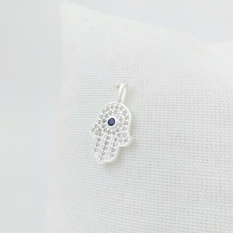 Dije Mano de Fátima con Ojito 14*11mm de plata 925 con circonias. Dije Mano de Fátima con Ojito 14*11mm de plata 925 con circonias.