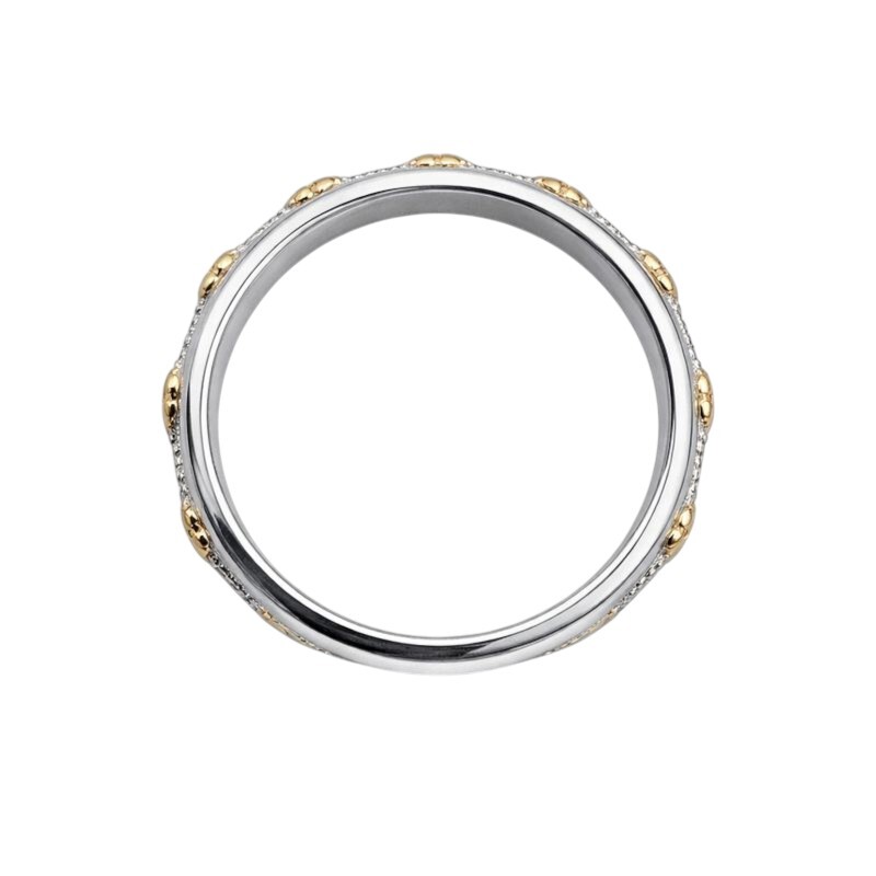 Anillo Corazones - Plata y Oro- Sin Piedra-AN5965 sinpiedra