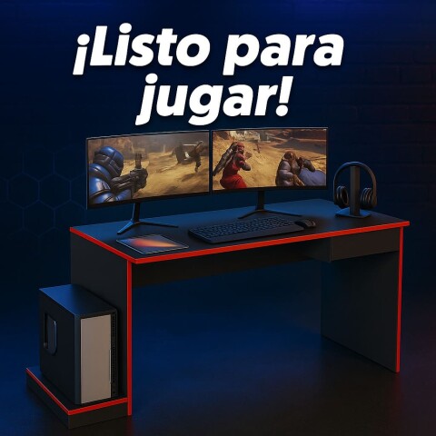 Escritorio GAMER con cajón y base para Torre o CPU adaptable Escritorio GAMER con cajón y base para Torre o CPU adaptable