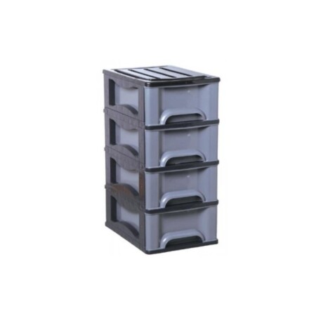 GAVETERO CAJONERA X 4 PLASNEW 46X33X70CM GRIS Sin color