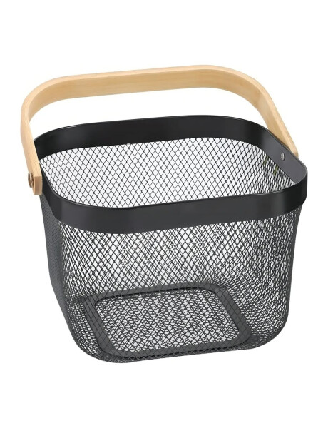 CESTO 24X24X28CM C/ASAS COLOR NEGRO CESTO 24X24X28CM C/ASAS COLOR NEGRO