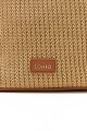 Bolso rafia con asas de eco cuero beige