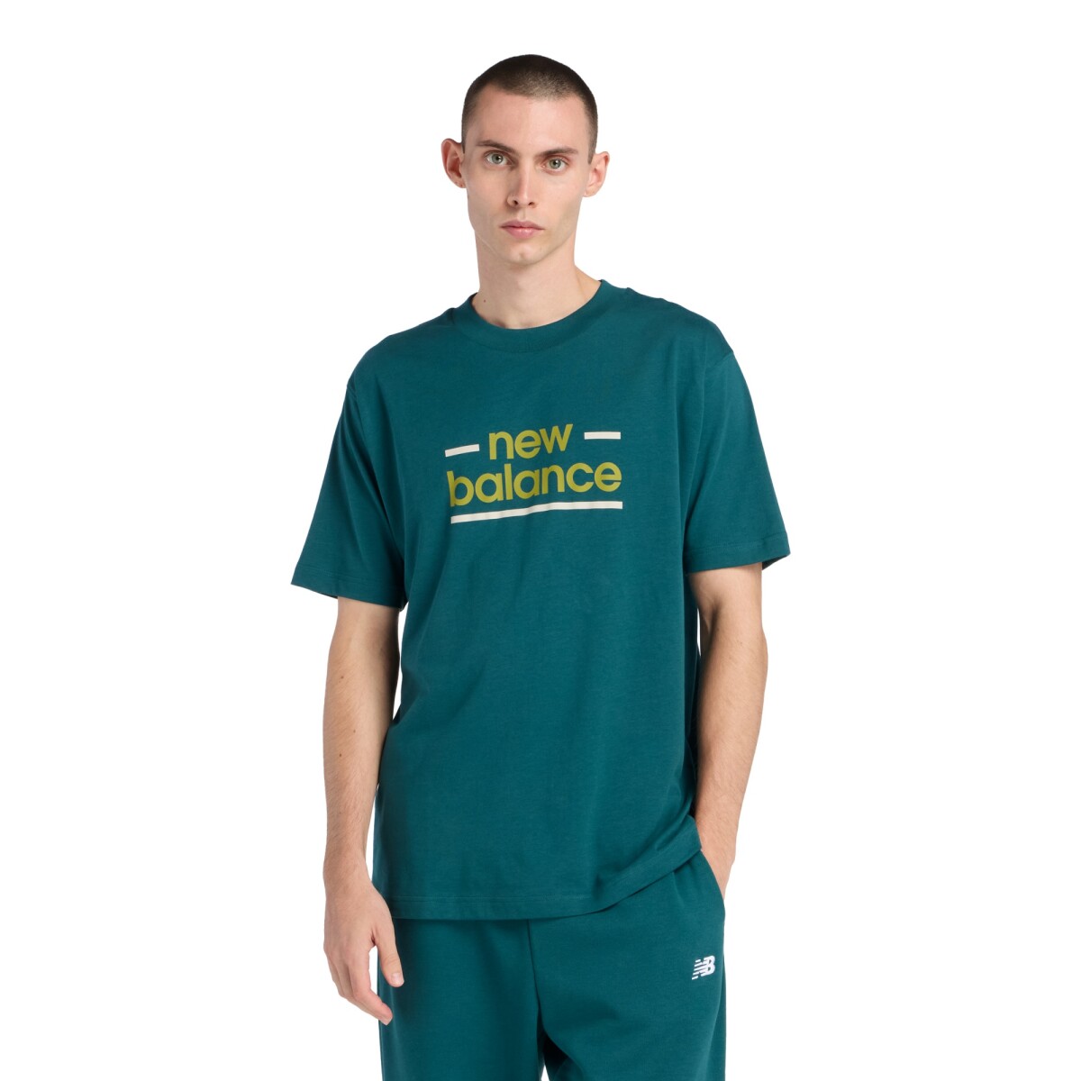 REMERA NEW BALANCE MEN de Hombre - MT53927AAV - Verde Petroleo 
