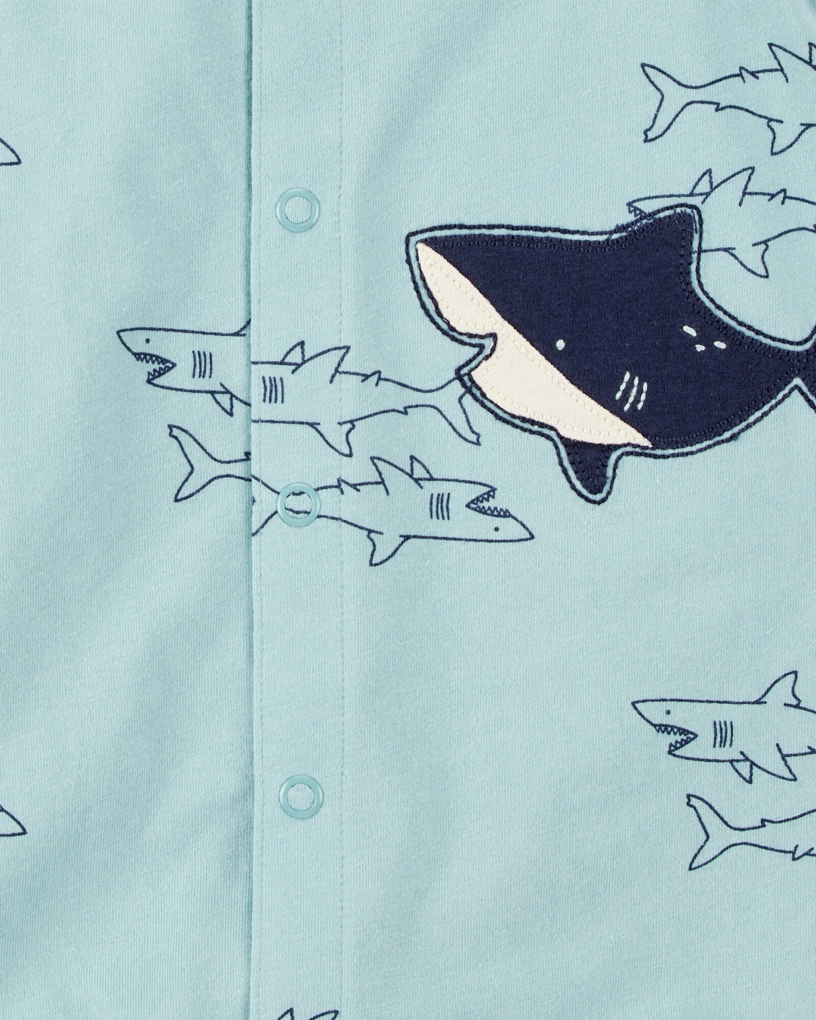 Monito corto de algodón, diseño tiburones Sin color