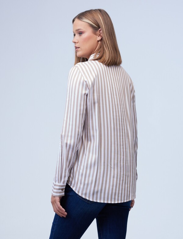 Camisa Lineas BEIGE/MULTI