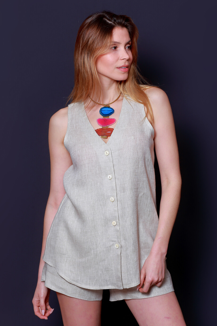 Musculosa Bianca Beige