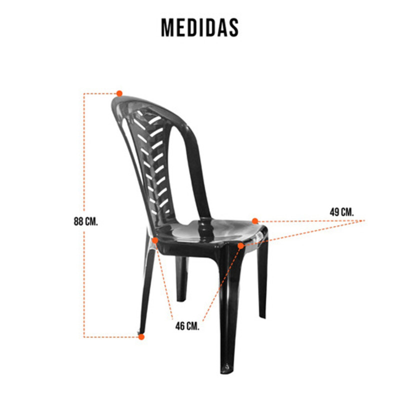 Silla De Jardín Bistro Apilable Resistente X10 Negras Silla De Jardín Bistro Apilable Resistente X10 Negras