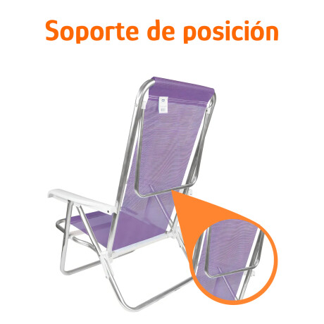 Kit 2 Reposeras Reclinables 8 Posiciones Aluminio Mor Sannet Lila