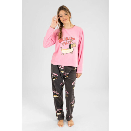 Pijama polar weekend vibes 2 Rosado