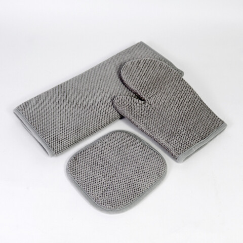 SET DE MANOPLA GRIS 3PZAS Unica