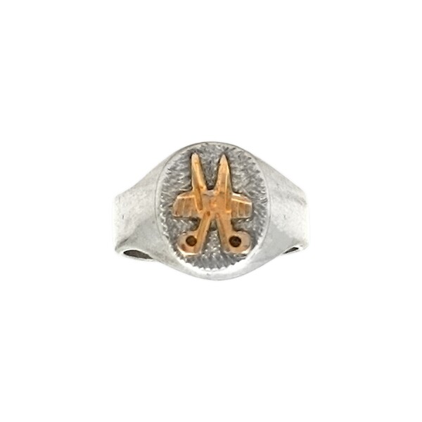 Anillo Profesión Peluquería-Plata y Oro-Sin Piedra-AP5013 sinpiedra