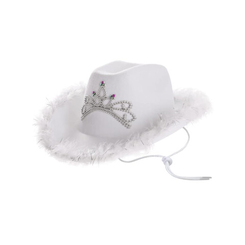 Sombrero Cowboy con Corona y Luces Blanco