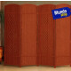 Biombo Separador Ambiente 4 Hojas Madera Moderno Natural Marrón
