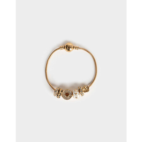 Pulsera Snake Con Dijes Dorado
