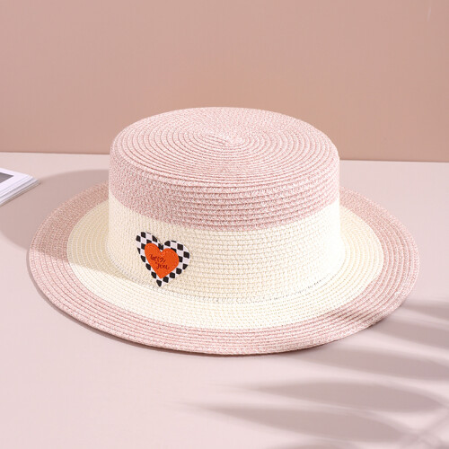 Sombrero De Paja Combinado - Rosa/blanco Sombrero De Paja Combinado - Rosa/blanco