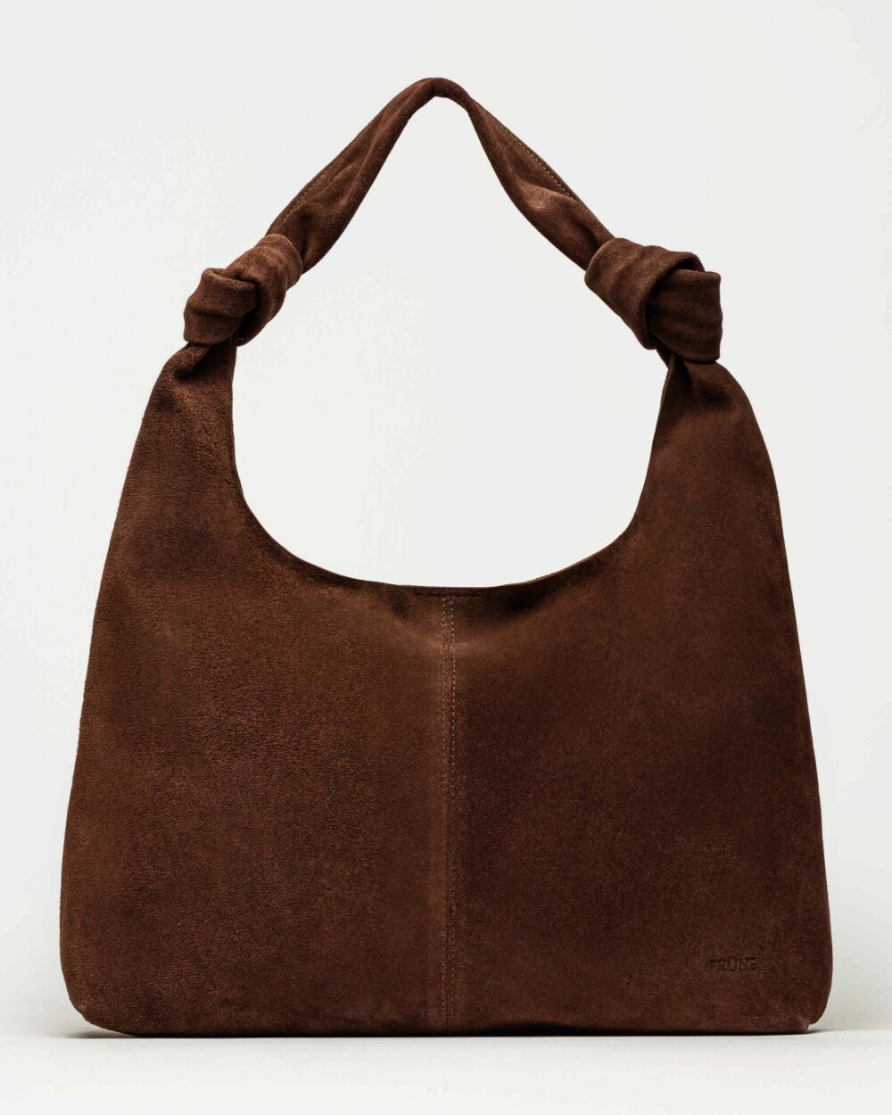 Cartera al hombro Juana en Cuero Gamuza Marron