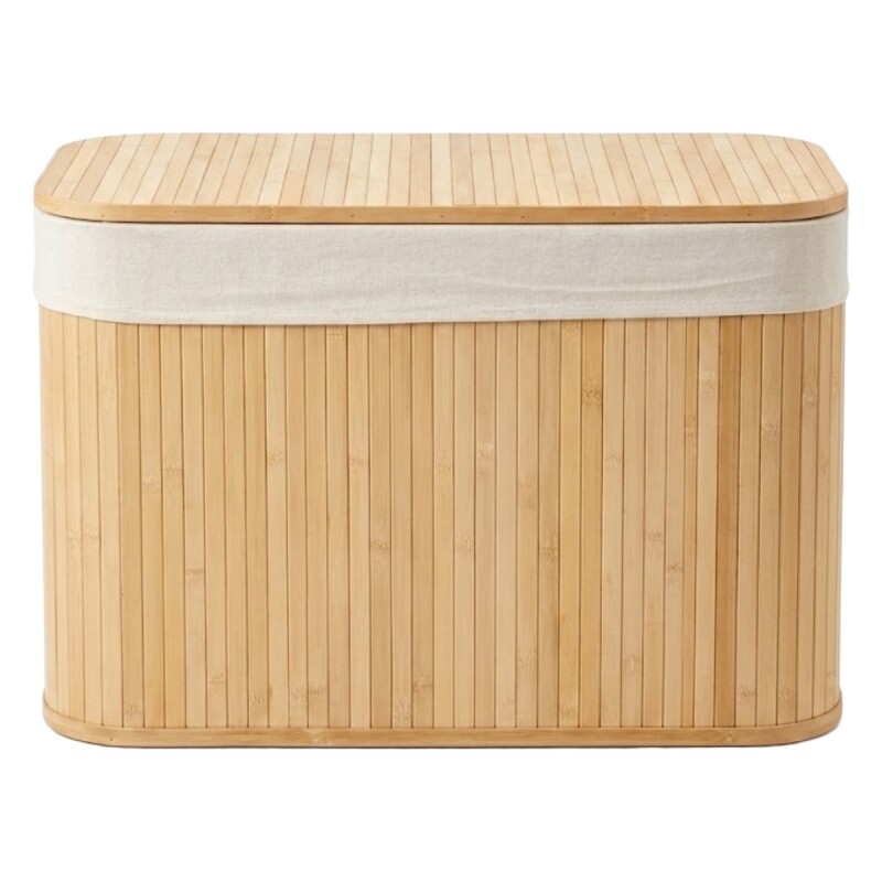 BAUL RECT BAMBU/TEJIDO C/TAPA 75.5X38.5X42.5CM Unica