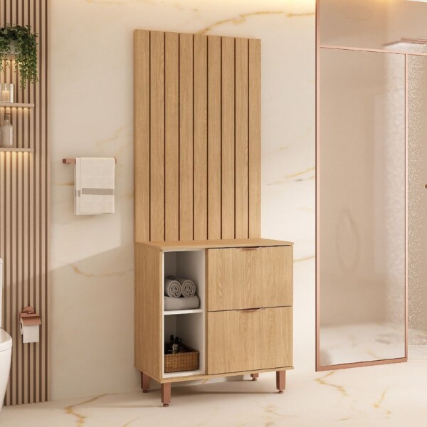 MUEBLE BAÑO 80 CM MADRI CON PANEL RIPADO - SIN BACHA S/ESPEJO MUEBLE BAÑO 80 CM MADRI CON PANEL RIPADO - SIN BACHA S/ESPEJO