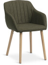 Silla de comedor ADSLEV tela verde oliva/color roble Silla de comedor ADSLEV tela verde oliva/color roble