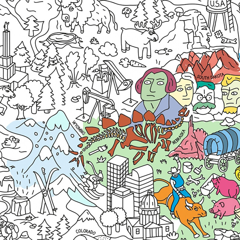 Póster gigante para colorear USA