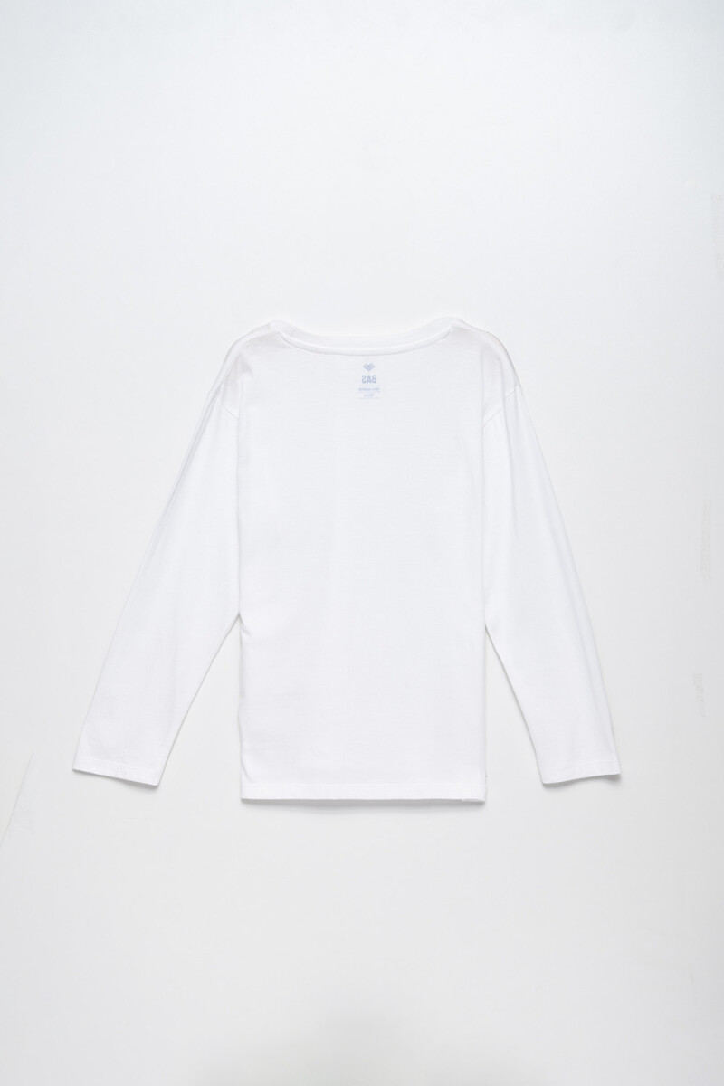 Remera manga larga bolsillo Blanco