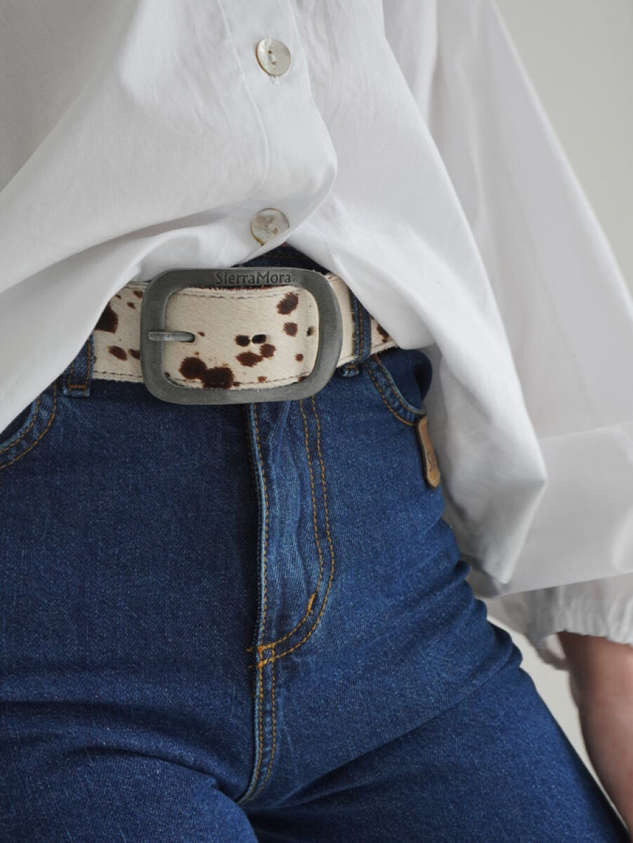 Print Belt - Blanco / Plateado 
