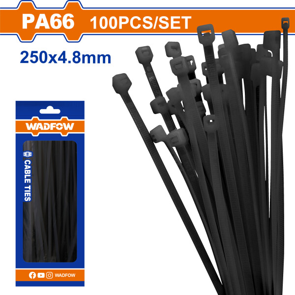BOLSA X 100 COLLARINES 250MM X 4.8MM NEGRO BOLSA X 100 COLLARINES 250MM X 4.8MM NEGRO