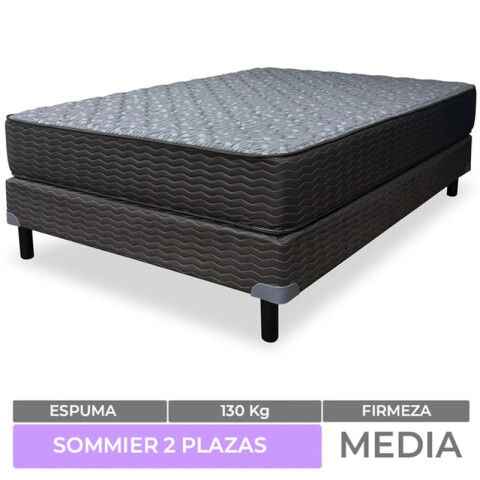 Sommier 2 Plazas Box y Colchón Zafiro Espuma Alta Densidad Reversible 140 x 190 x 26 cm 130 Kg Sommier 2 Plazas Box y Colchón Zafiro Espuma Alta Densidad Reversible 140 x 190 x 26 cm 130 Kg