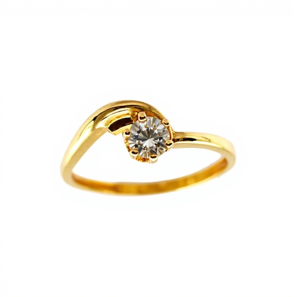 Anillo Solitario-Oro bajo-Piedra Zirconia-AN8077 conpiedra