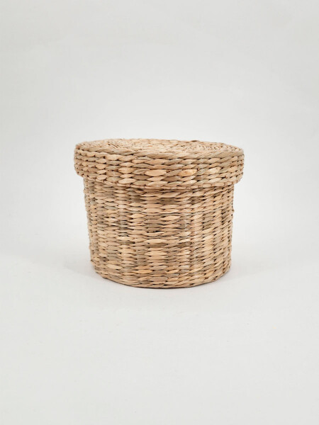 CAJA REDONDA CON TAPA MARRON