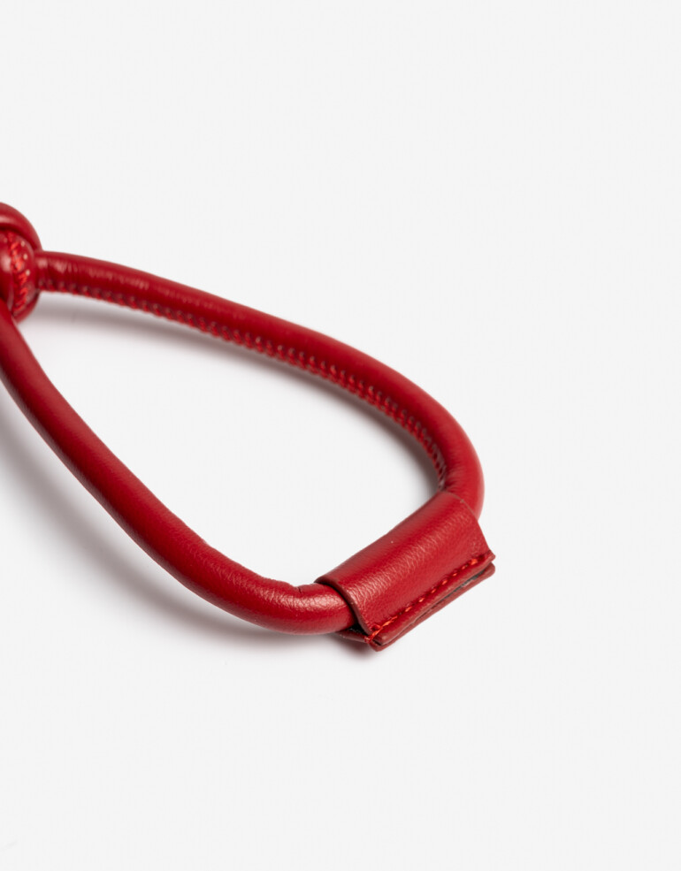 Llavero Cordón Llavero Y Bag Charm Cordón De Pu - Rojo Burdeaux