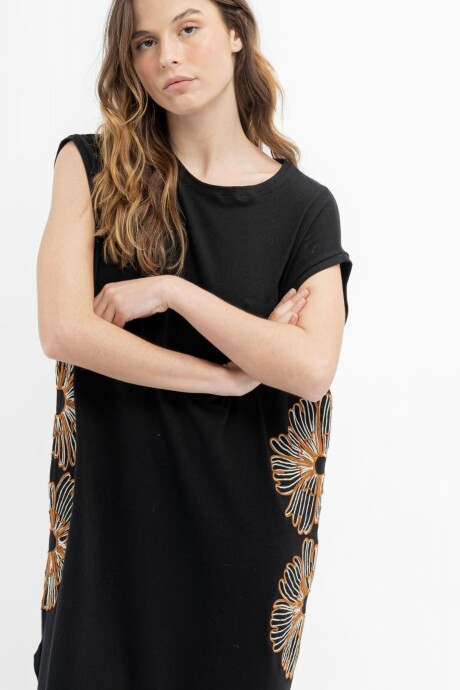 Floral Cotton Largo Negro