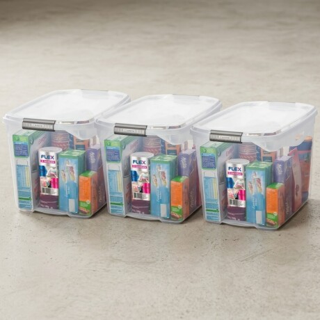 Set x3 Caja organizadora 36 lts TRANSPARENTE